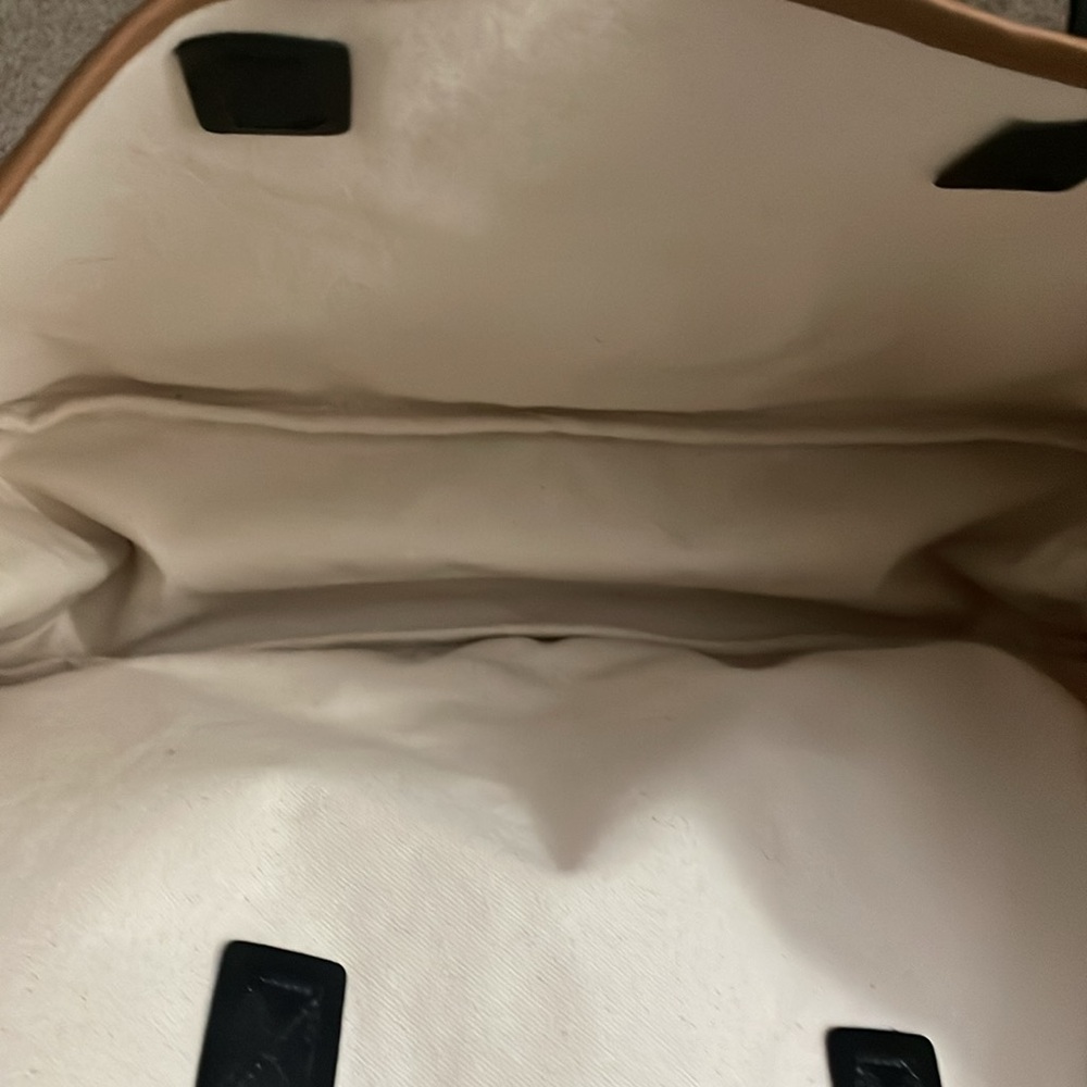 Canvas tote with leather handles - Picture 3 of 5